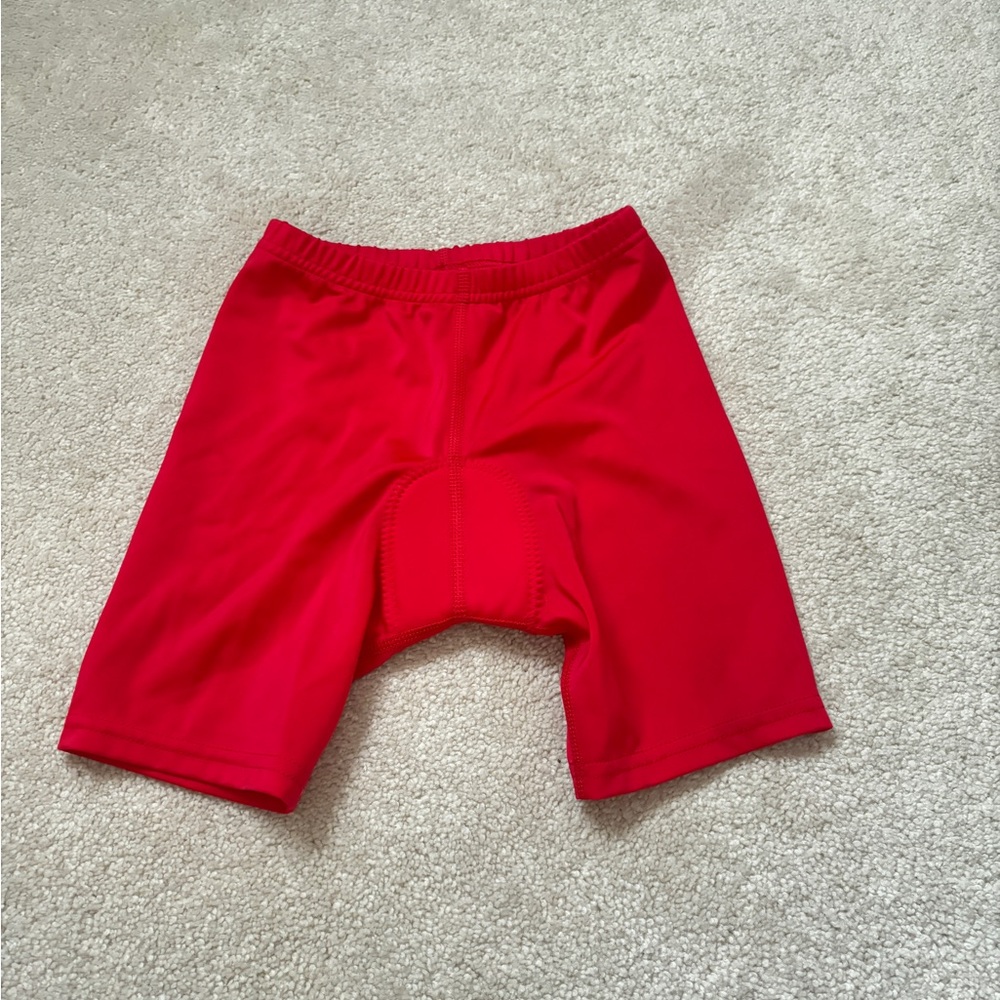 Vibrant Red Kids bike Shorts